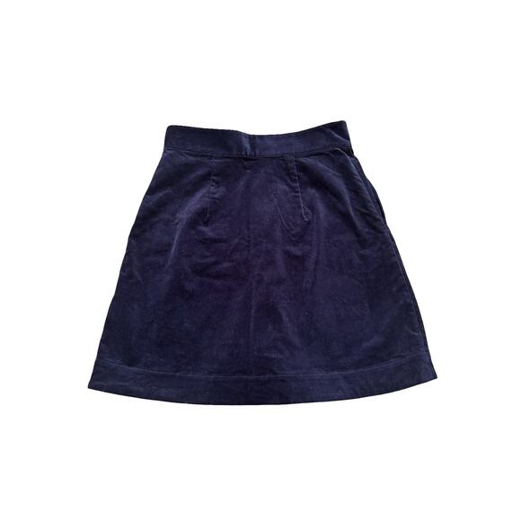 & Other Stories Navy Blue Corduroy Mini Skirt with Buttons Size 2 Fall Winter - Picture 3 of 7